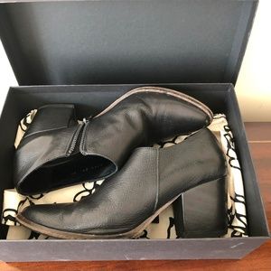Freda Salvador Black Leather Booties Size 7.5